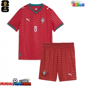 Camiseta Portugal Bruno Fernandes #8 Primera Equipación Replica Mundial 2026 para niños mangas cortas (+ Pantalones cortos)